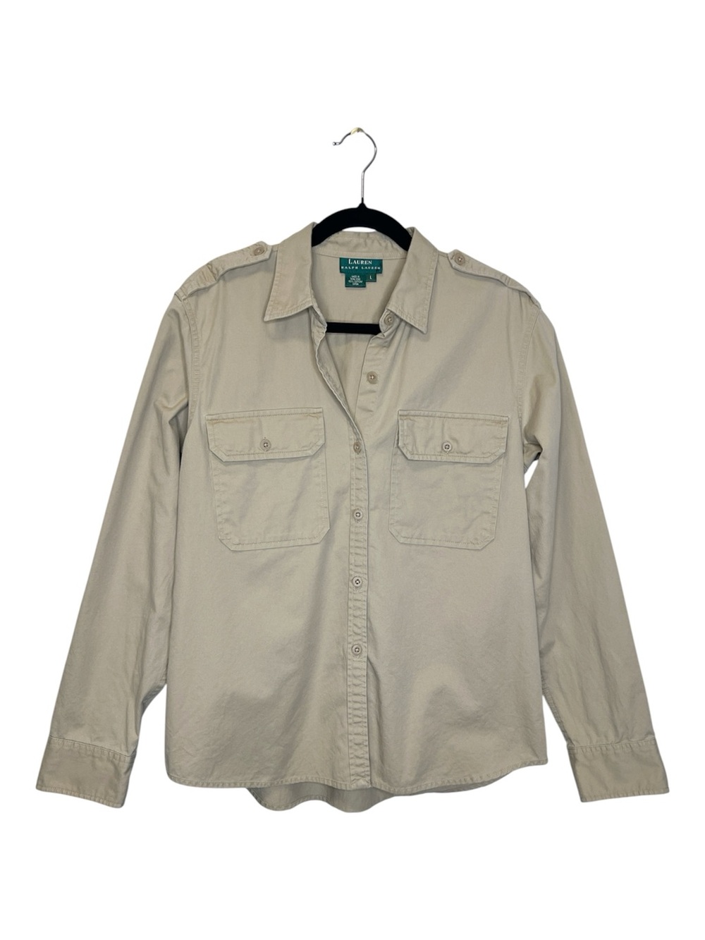 Vintage Lauren Ralph Lauren 100% Cotton Safari Button Down Shirt size Large